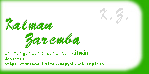 kalman zaremba business card